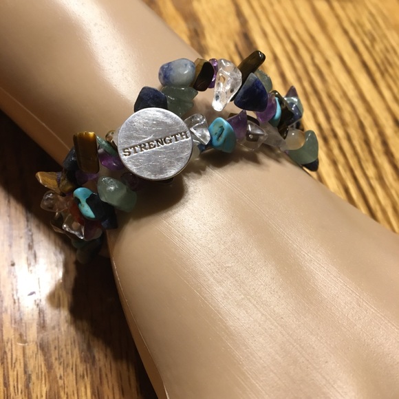 Vintage Jewelry - semi-precious stones strength bracelet